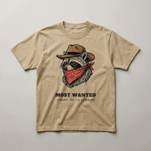 Most Wanted &ndash; Desert Sand heavyweight cotton t-shirt, flat lay